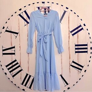 Baby Blue Swiss Dot Dress